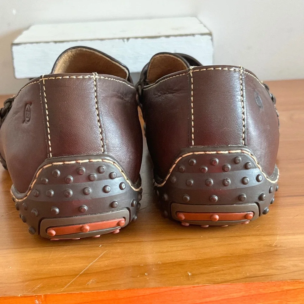 Born Mens Dark Brown‎ Leather Driving Loafers Moc Toe M4148 Size 8.5 / 42